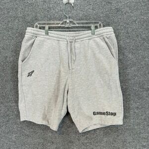 GameStop Sweat Shorts Mens 2XL Gray Rocket To The Moon Fleece Lounge Gym
